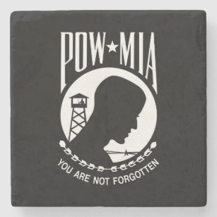 Dessous-de-verre En Pierre POW MIA Héros militaires américains Prisonniers de