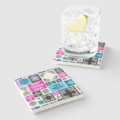 Dessous-de-verre En Pierre Premières Choses Première Pause Thé! Drôle Orange (Côté)