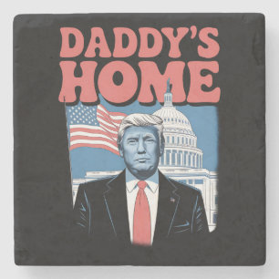 Dessous-de-verre En Pierre Président Trump Papa est à la maison Reprenons l'A
