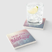 Dessous-de-verre En Pierre Prêt Pour Le Week-End (Côté)