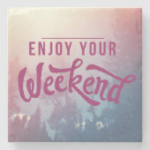 Dessous-de-verre En Pierre Prêt Pour Le Week-End (Devant)