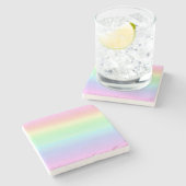 Dessous-de-verre En Pierre Pretty Pastel Ombre Rainbow (Côté)