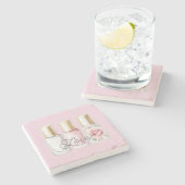 Dessous-de-verre En Pierre Pretty Rose Blush Pink Floral Nail Polish (Côté)