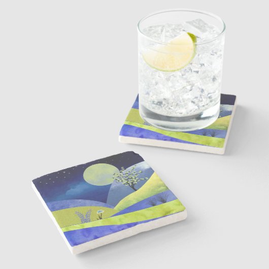 Dessous-de-verre En Pierre Printemps (Côté)