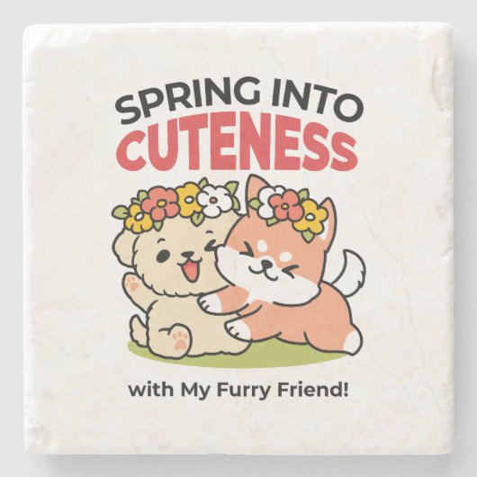 Dessous-de-verre En Pierre Printemps dans la laideur - Illustration de chien (Devant)