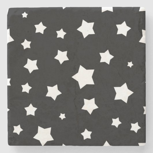 Dessous-de-verre En Pierre Profil sous convention astérisque noir et blanc (Devant)