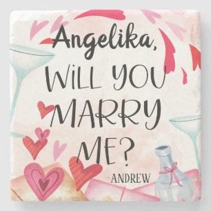 Dessous-de-verre En Pierre Proposition de marriage You Marry Me ? Custom