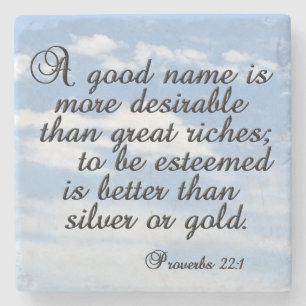 Dessous-de-verre En Pierre Proverbes 22:1, Inspirationnel, Verse Biblique,
