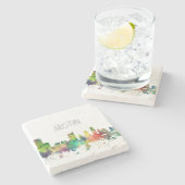 DESSOUS-DE-VERRE EN PIERRE PS D'HORIZON D'AUSTIN LE TEXAS - (Côté)