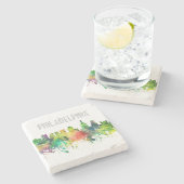 DESSOUS-DE-VERRE EN PIERRE PS D'HORIZON DE PHILADELPHIE PENNSYLVANIE - (Côté)