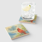 Dessous-de-verre En Pierre Psalm 46:10 Be Still Red Cardinal Scripture Nature (Côté)