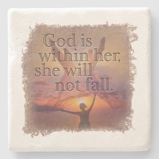 Dessous-de-verre En Pierre PSALM 46:5 - Coaster (Devant)
