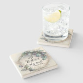 Dessous-de-verre En Pierre Psaume 23:3 (Côté)