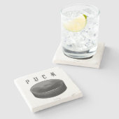 Dessous-de-verre En Pierre PUCK (Hockey) (Côté)
