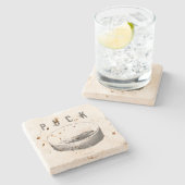 Dessous-de-verre En Pierre PUCK (Hockey) (Côté)