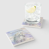 Dessous-de-verre En Pierre Purple Gold Dream Unicorn (Côté)