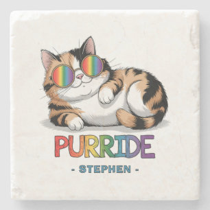 Dessous-de-verre En Pierre Purride - Pride de chats Cool LGBTQ