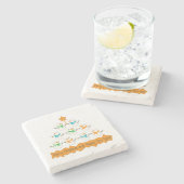 Dessous-de-verre En Pierre Pyramide des sapins de Noël faite de bonhommes de  (Côté)