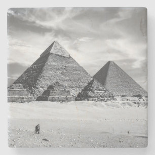 Dessous-de-verre En Pierre Pyramides noires et blanches