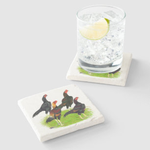 Dessous-de-verre En Pierre Quartet de jeu oriental Fowl