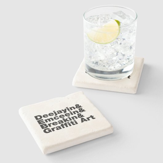 Dessous-de-verre En Pierre Quatre éléments de l'Hip hop (Côté)