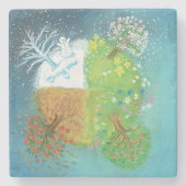 Dessous-de-verre En Pierre Quatre saisons sur Terre (Devant)