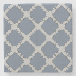 Dessous-de-verre En Pierre Quatrefoil gris bleu