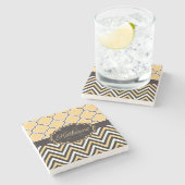 Dessous-de-verre En Pierre Quatrefoil jaune (Côté)