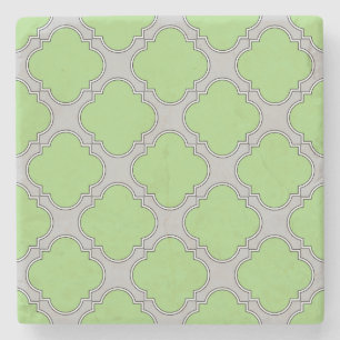 Dessous-de-verre En Pierre Quatrefoil vert