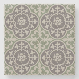 Dessous-de-verre En Pierre Quatrefoils floraux médiévaux