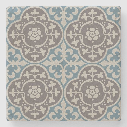 Dessous-de-verre En Pierre Quatrefoils floraux médiévaux (Devant)