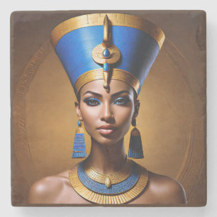 Dessous-de-verre En Pierre "Queen Nefertiti" Belle reine africaine antique