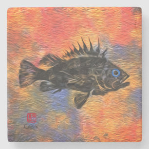 Dessous-de-verre En Pierre Quillback Rocfish - Dessous de verre de marbre