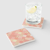 DESSOUS-DE-VERRE EN PIERRE QUILT CRAZY (Côté)