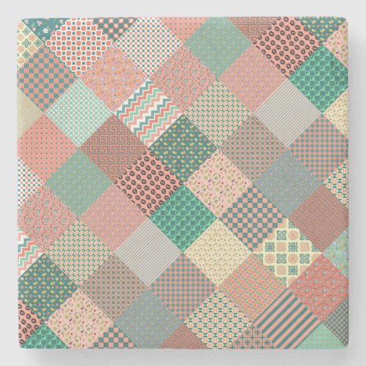 DESSOUS-DE-VERRE EN PIERRE QUILT CRAZY (Devant)
