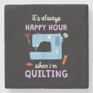 Dessous-de-verre En Pierre Quilter C'Est Toujours Heureux Heure Quand Je Quil