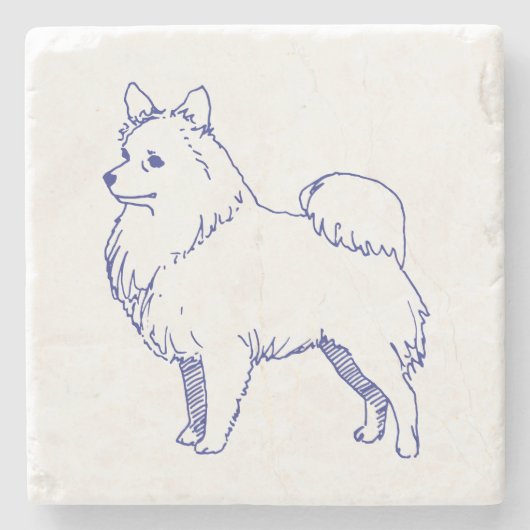 Dessous-de-verre En Pierre Race de chien Spitz (Devant)