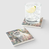 Dessous-de-verre En Pierre Ragdoll Chat en anglais Garden (Côté)