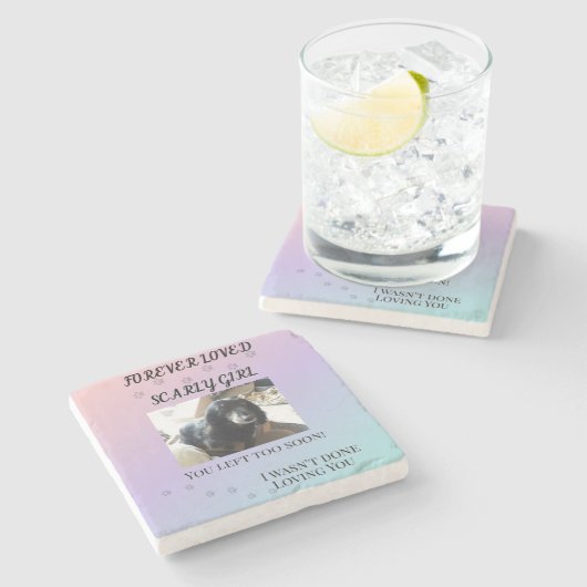 Dessous-de-verre En Pierre Rainbow Bridge Comfort Pet Memorial Keepsake (Côté)