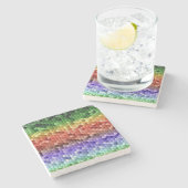 Dessous-de-verre En Pierre Rainbow Mosaic (Côté)