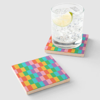 Dessous-de-verre En Pierre Rainbow Steps Blocs Motif Dessous de verre en pier
