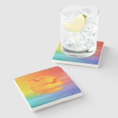 Dessous-de-verre En Pierre Rainbow Sunrise  (Côté)