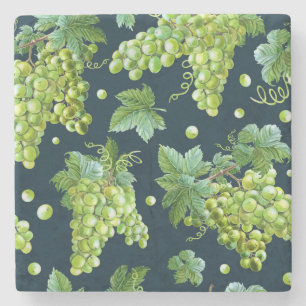 Dessous-de-verre En Pierre Raisin vert : Aquarelle Motif foncé