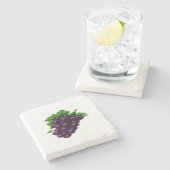 Dessous-de-verre En Pierre Raisins de cuve pourpres (Côté)