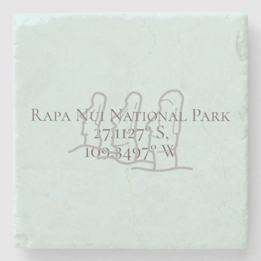 Dessous-de-verre En Pierre Rapa Nui Latitude & Longitude  (Devant)