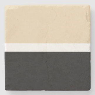 Dessous-de-verre En Pierre Rayure Abstraite Beige Noir