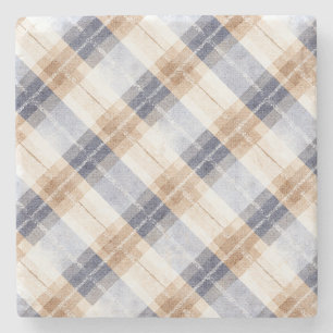 Dessous-de-verre En Pierre Rayures Crème Beige Bleu