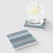 Dessous-de-verre En Pierre Rayures gris-bleu (Côté)