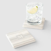 Dessous-de-verre En Pierre Rayures gris clair Monogram (Côté)