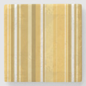 Dessous-de-verre En Pierre Rayures Jaune (Devant)